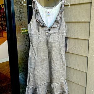 French Brand Biscotti Fr size 2 % 100 linen…Brown Cream colors